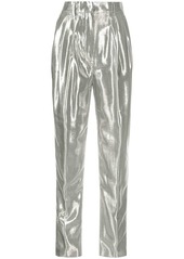Alberta Ferretti high-waisted metallic trousers