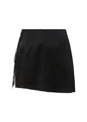 Alberta Ferretti Lace & Satin Skort