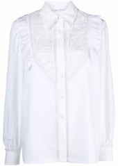 Alberta Ferretti lace-panel shirt