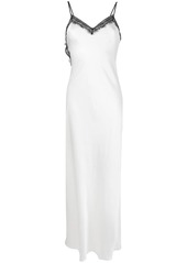 Alberta Ferretti lace-trim asymmetric maxi dress