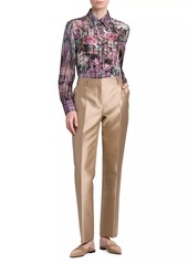 Alberta Ferretti Metallic Tailored Trousers