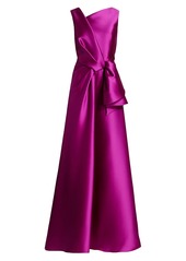 Alberta Ferretti Mikado Silk Sleeveless Bow Ball Gown