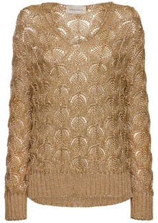 Alberta Ferretti Open Knit Lurex Sweater