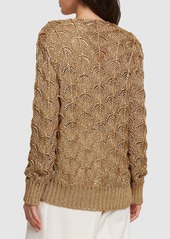 Alberta Ferretti Open Knit Lurex Sweater