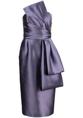 Alberta Ferretti oversized-bow strapless midi dress