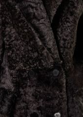 Alberta Ferretti Reversible Faux Fur & Faux Leather Coat