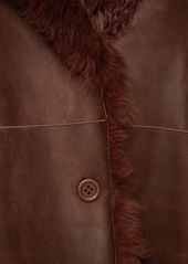Alberta Ferretti Reversible Faux Fur & Faux Leather Coat