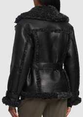 Alberta Ferretti Reversible Shearling Belted Jacket