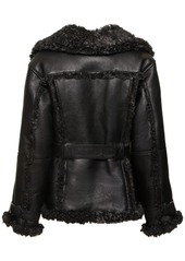 Alberta Ferretti Reversible Shearling Belted Jacket