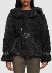 Alberta Ferretti Reversible Shearling Belted Jacket