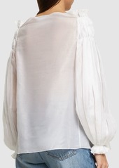 Alberta Ferretti Ruffled Cotton Organza Shirt