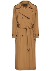 Alberta Ferretti Silk Blend Canvas Trench Coat