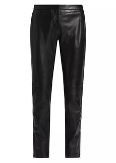 Alberta Ferretti Straight-Leg Sheep Leather Pants