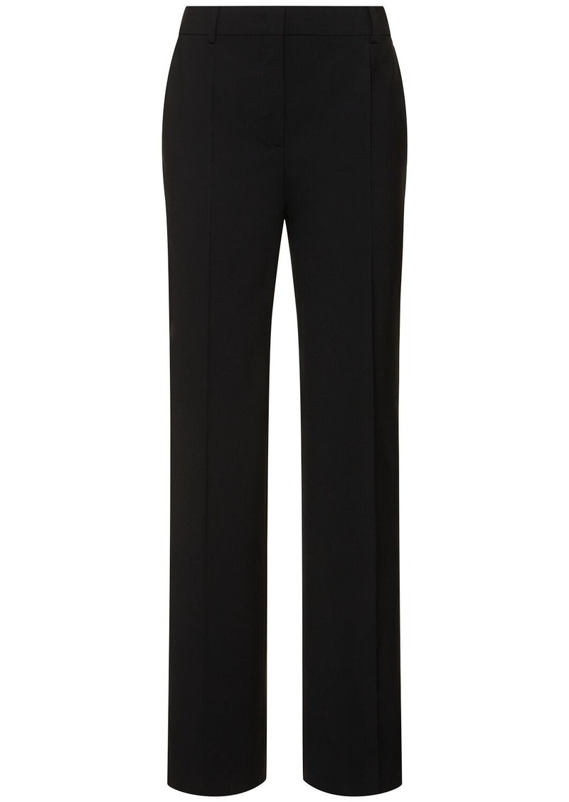 Alberta Ferretti Stretch Wool Straight Pants