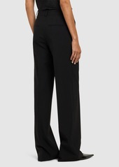 Alberta Ferretti Stretch Wool Straight Pants