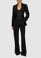 Alberta Ferretti Stretch Wool Straight Pants