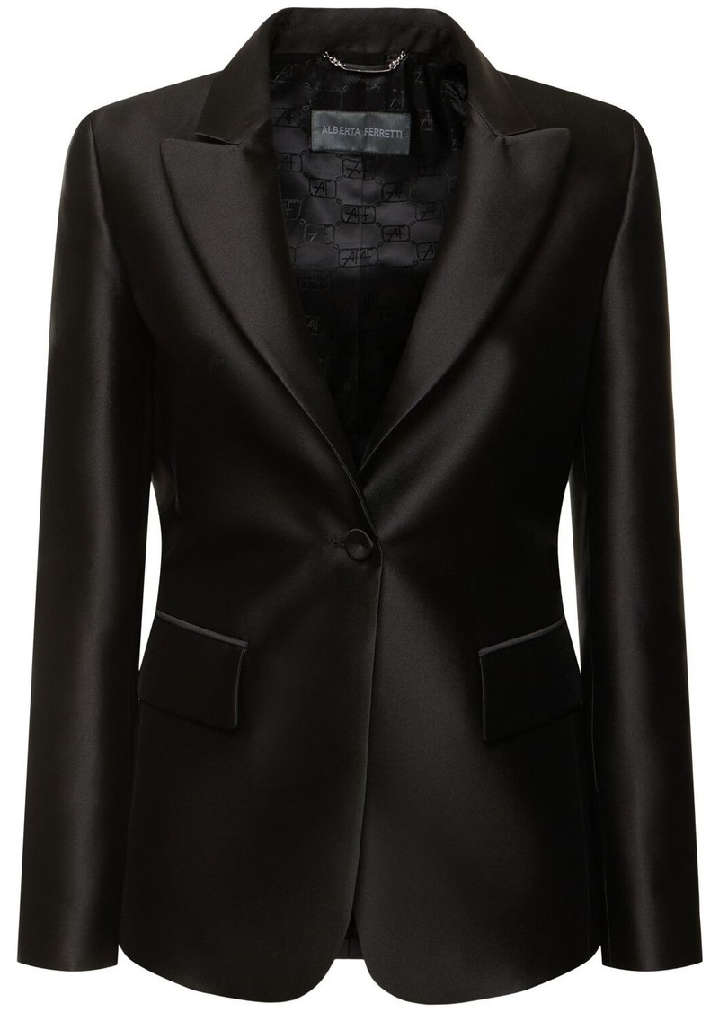 Alberta Ferretti Tailored Satin Single Breast Jacket