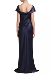 Alberta Ferretti Twisted Silk-Blend Satin Gown