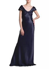 Alberta Ferretti Twisted Silk-Blend Satin Gown