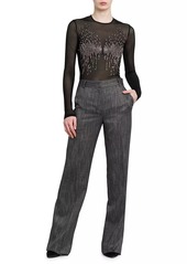 Alberta Ferretti Viscose Straight-Leg Trousers