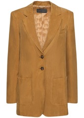 Alberta Ferretti Washed Twill Single Breasted Jacket