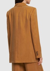 Alberta Ferretti Washed Twill Single Breasted Jacket