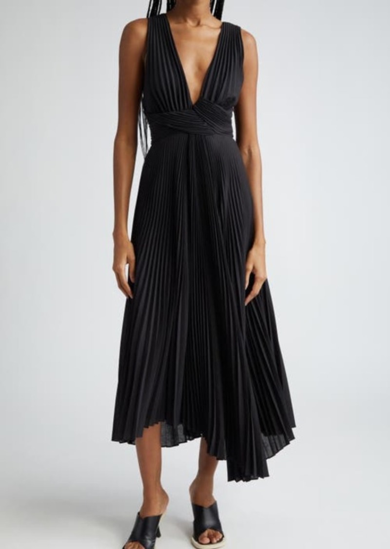 A.L.C. A. L.C. Everly Pleated Strappy Back Midi Dress
