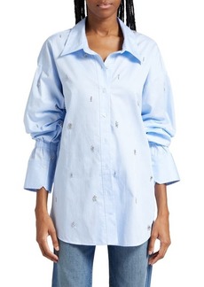 A.L.C. A. L.C. Monica Rhinestone Embellished Cotton Shirt