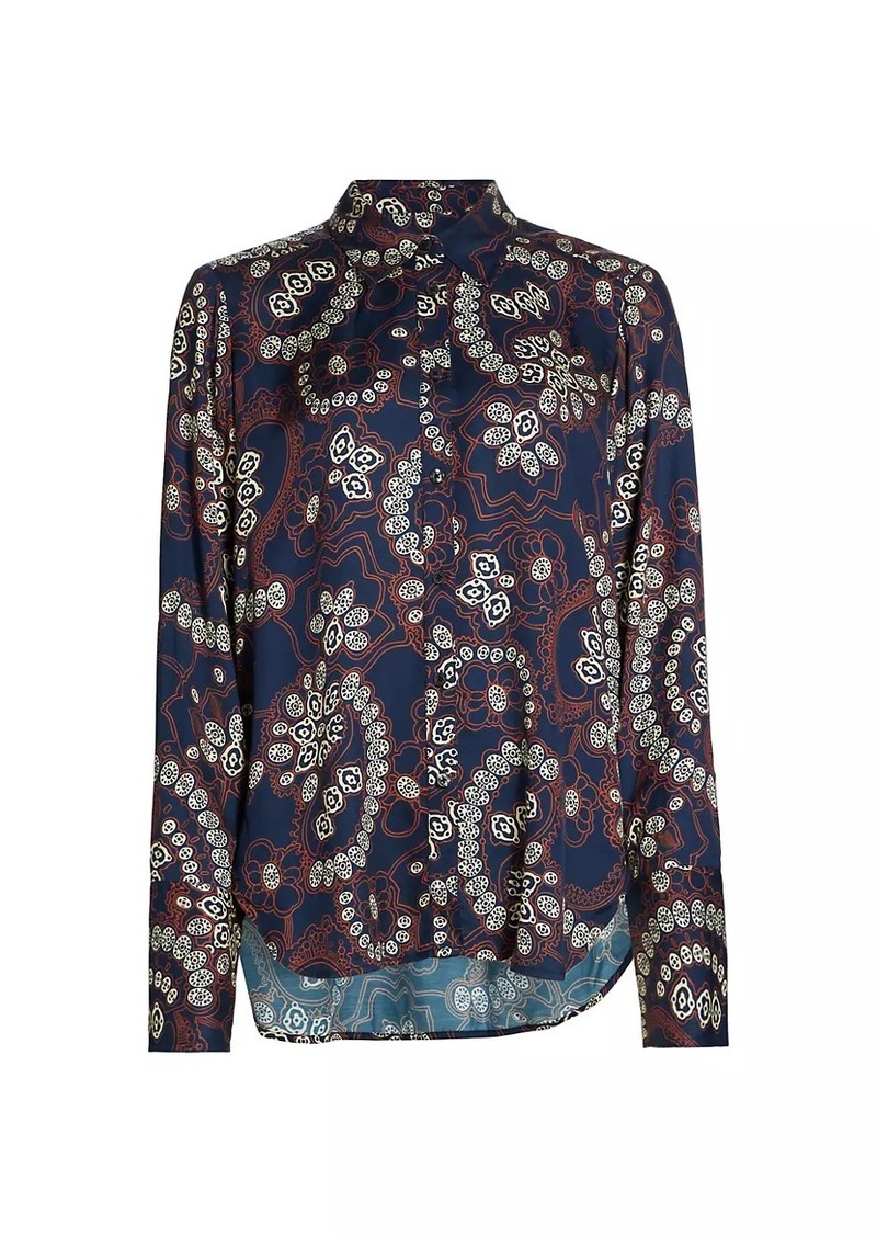 A.L.C. Aiden Paisley Long-Sleeve Blouse