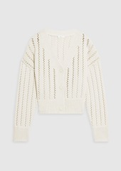 A.L.C. - Drew pointelle-knit cotton cardigan - White - S