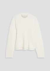 A.L.C. - Eliza ribbed merino wool-blend peplum sweater - White - XS