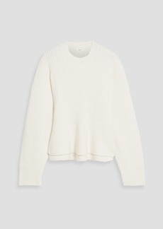 A.L.C. - Eliza ribbed merino wool-blend peplum sweater - White - XS