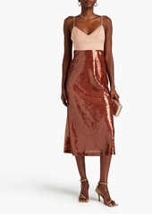 A.L.C. - Gisele cutout sequined satin-crepe midi dress - Brown - US 2