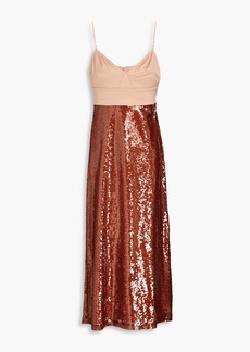 A.L.C. - Gisele cutout sequined satin-crepe midi dress - Brown - US 8