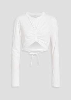 A.L.C. - Janie cropped ruched cotton-jersey top - White - M