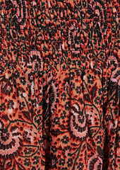 A.L.C. - Kade shirred printed silk-crepe mini skirt - Red - US 6