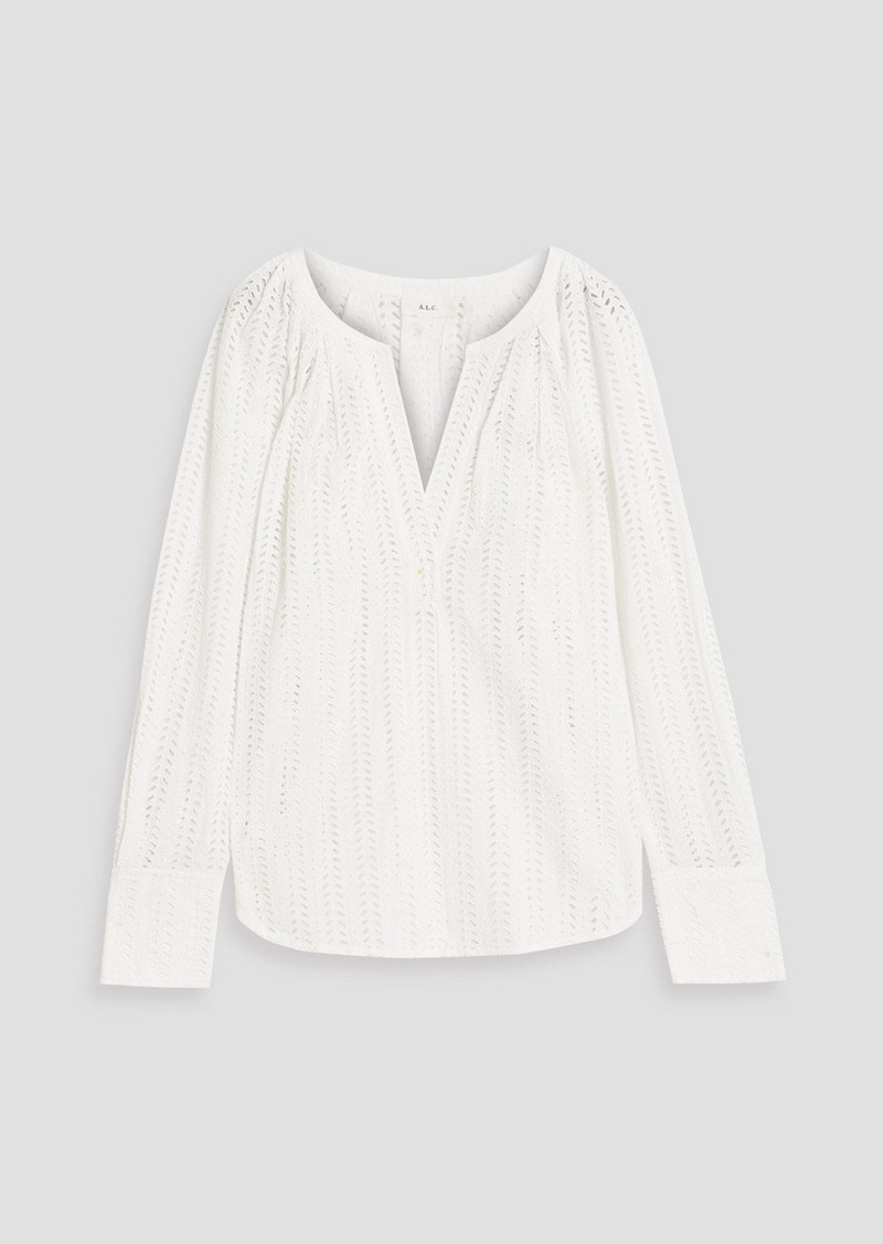 A.L.C. - Nomad pleated broderie anglaise top - White - US 0