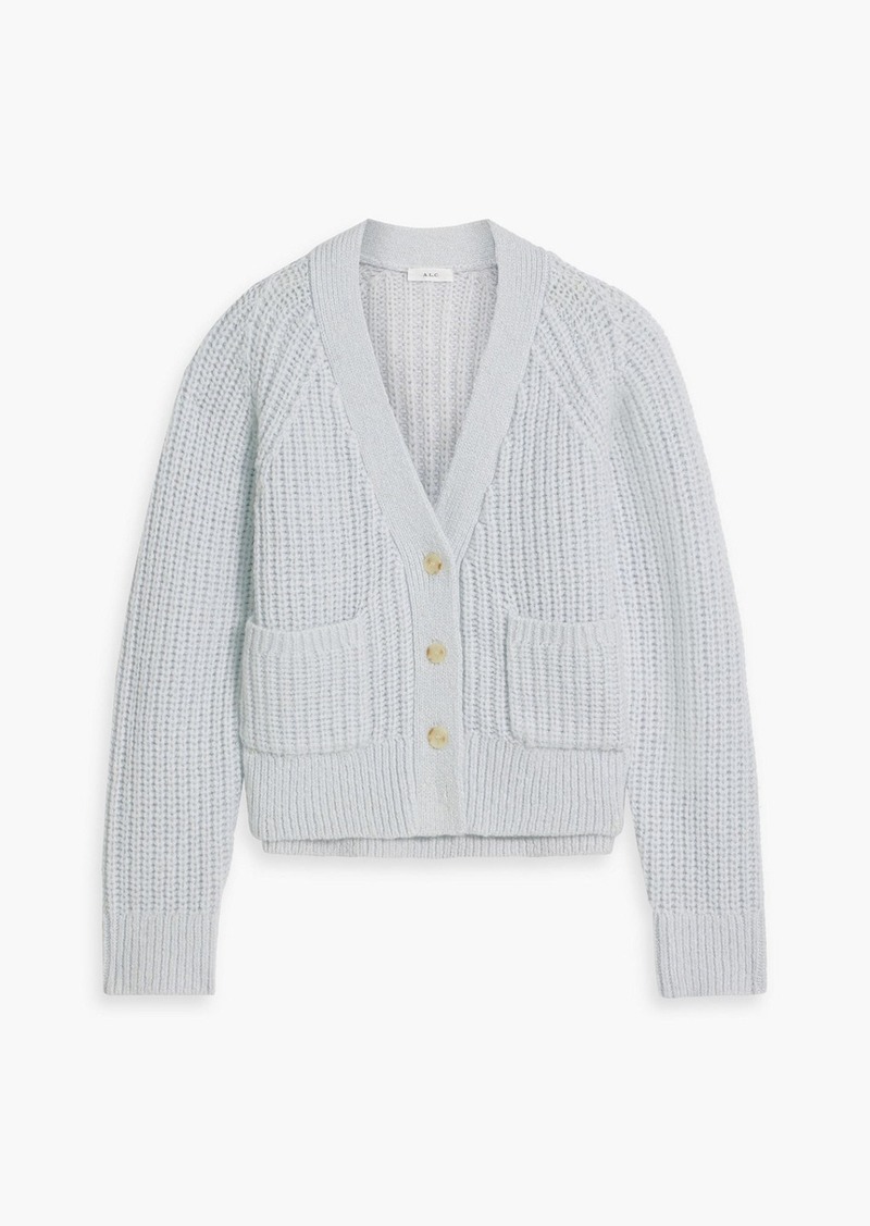 A.L.C. - Ribbed wool-blend cardigan - Blue - S