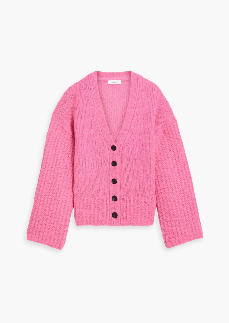 A.L.C. - Venice brushed alpaca-blend cardigan - Pink - S