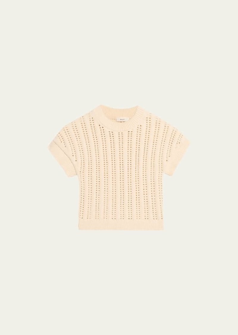 A.L.C. Amalie Short-Sleeves Open-Knit Top