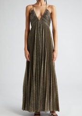 A.L.C. Angelina Pleated Metallic Maxi Dress in Gold at Nordstrom Rack