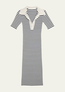 A.L.C. Darcy Stripe Rib-Knit Midi Dress