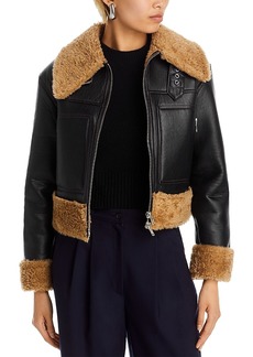 A.l.c. Faux Leather & Faux Fur Trim Jacket