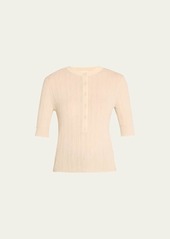 A.L.C. Fisher Pleated Button-Front Top