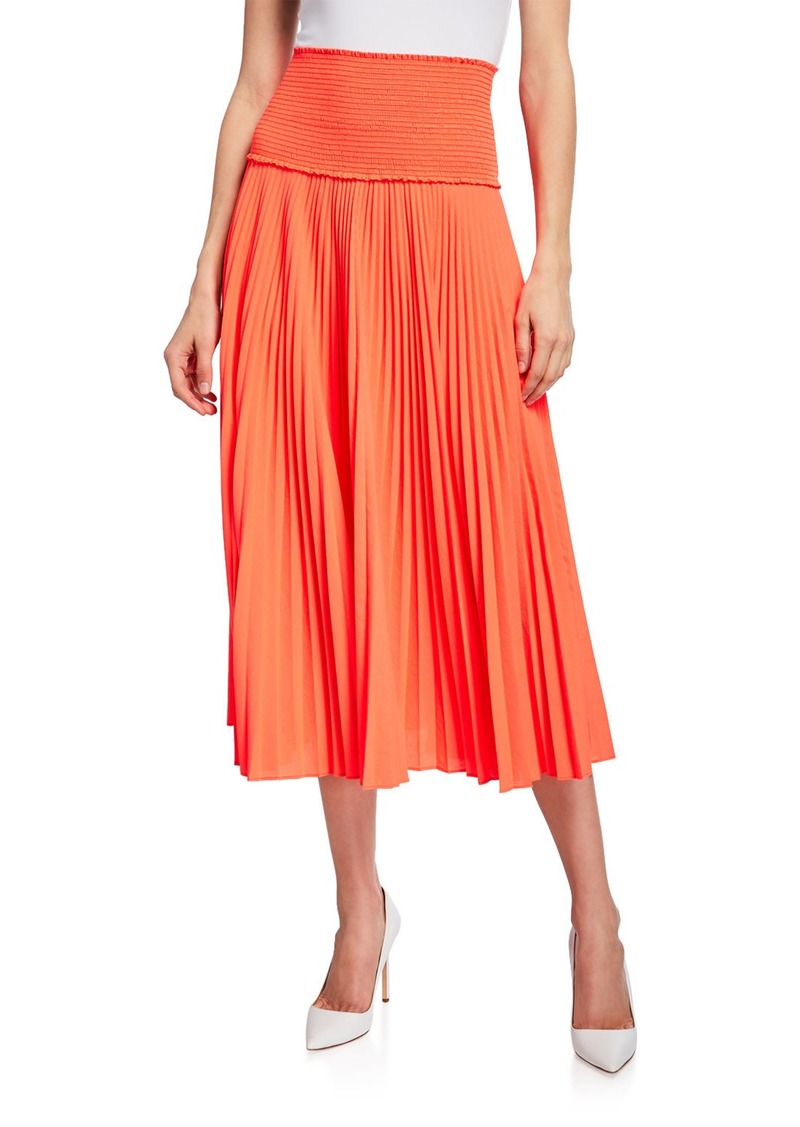 A.L.C. Hedrin Smocked Pleated Midi Skirt