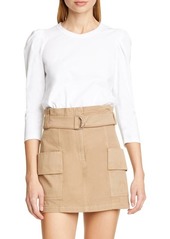 A.L.C. Karlie Puff Three Quarter Sleeve Tee in White at Nordstrom