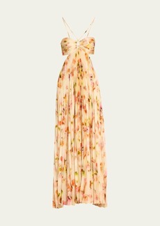 A.L.C. Moira Floral Cut-Out Halter Maxi Dress