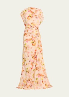 A.L.C. Poppy Floral Off-The-Shoulder Gown
