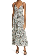 A.L.C. Rhodes Floral Sleeveless Ruffle Maxi Dress in White Multi at Nordstrom
