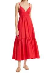 A.L.C. Rhodes Sleeveless Ruffle Maxi Dress in Deep Red at Nordstrom